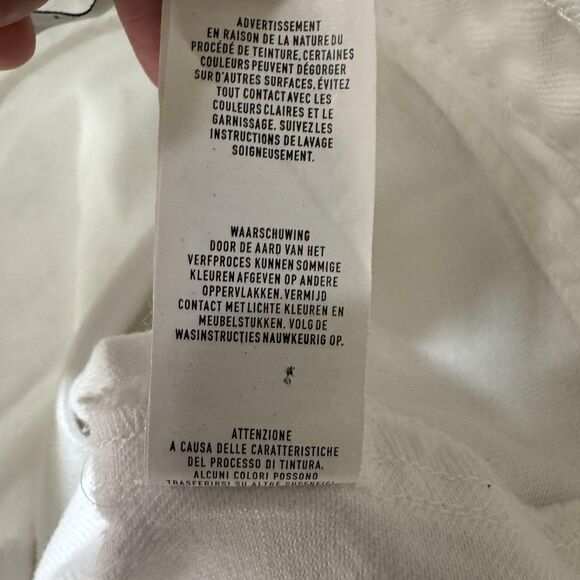 Denim Co Skirt Womens 6 White Denim A-Line Mini Button Front Pockets Raw Hem - Picture 8 of 10